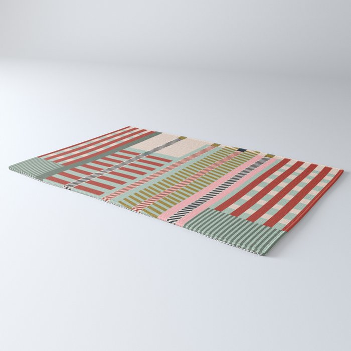 Vintage Striped Geometric Rug Gallery Image 3