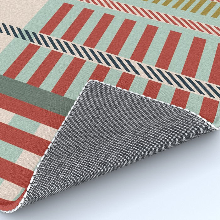Vintage Striped Geometric Rug Gallery Image 4