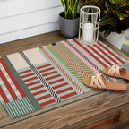 Vintage Striped Geometric Outdoor Rug Gallery Image 2