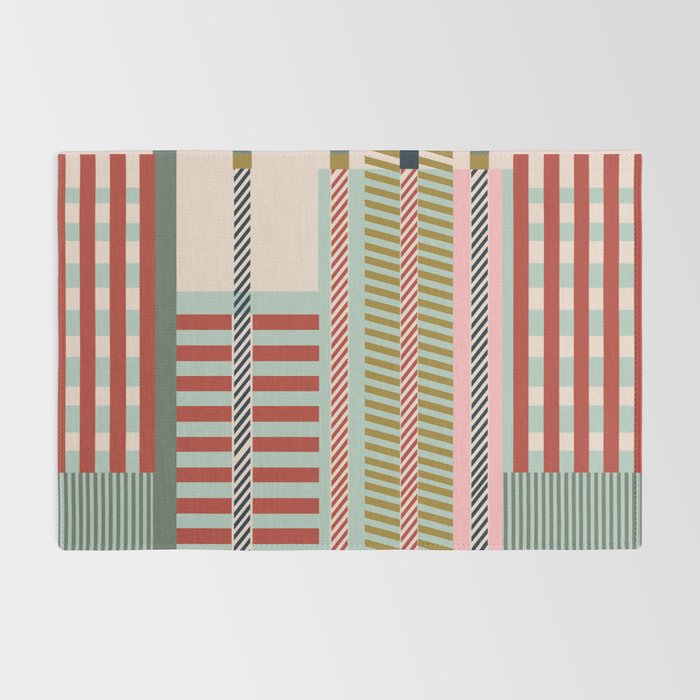 Vintage Striped Geometric Rug Gallery Image 2