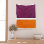 Purple Wine Yellow OchreMid Century Modern Abstract Minimalist Rothko Color Field Squares Wall Tapestry Gallery Image 2
