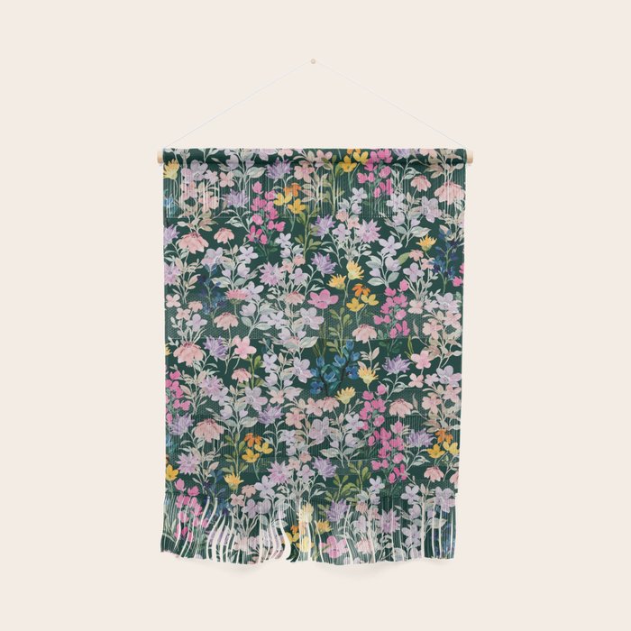Wildflower Field on Pine Grove - Pink, Orange, Blue, & Purple Wall Hanging