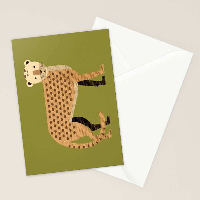 Whimsy Leopard Stationery Card Gallery Image 2