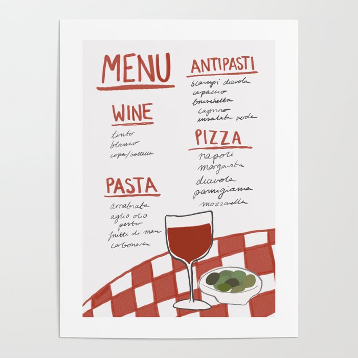 Italian Menu Poster Gallery Image 4