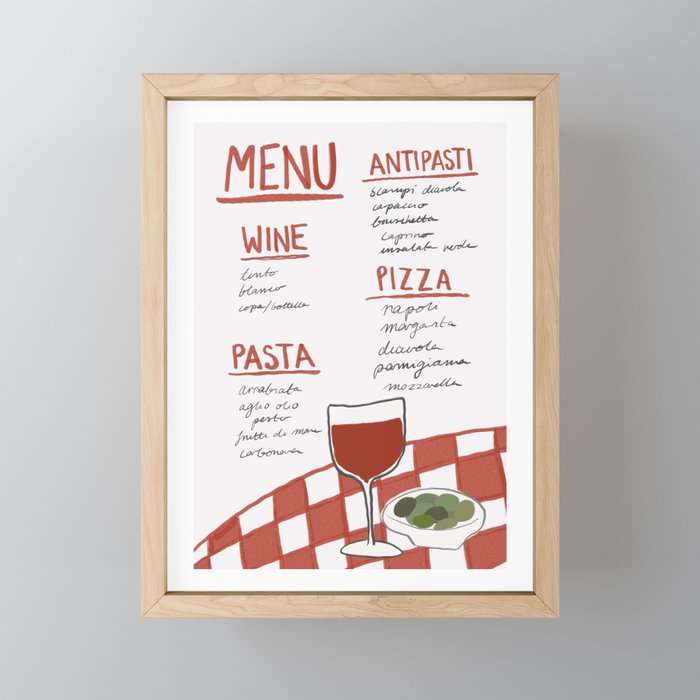 Italian Menu Mini Art Print Gallery Image 1