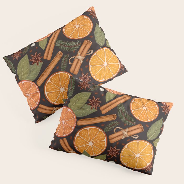 Winter Spice in Charcoal Pillow Sham Gallery Image 1
