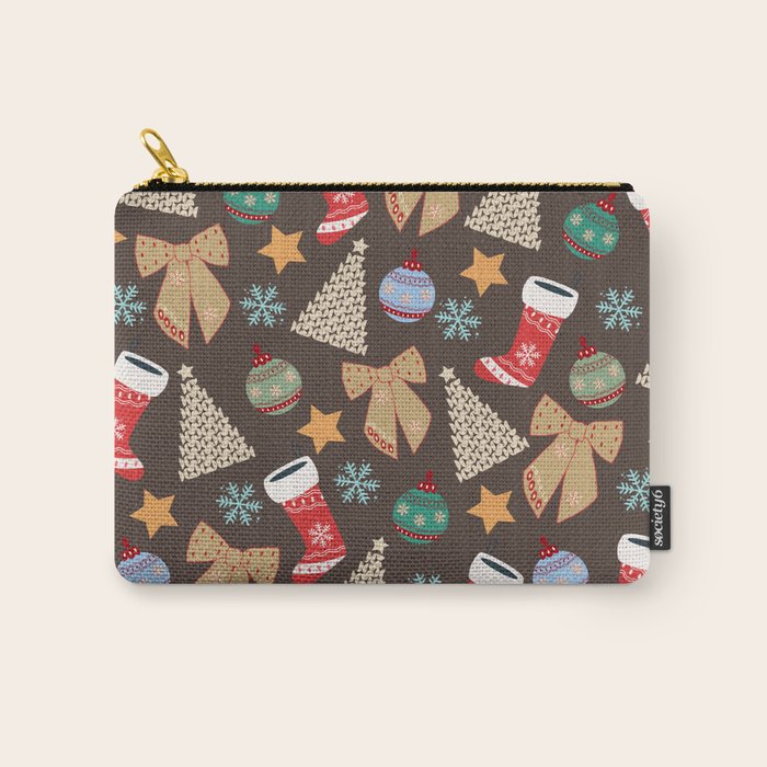 Cute Christmas Brown Carry All Pouch Gallery Image 1