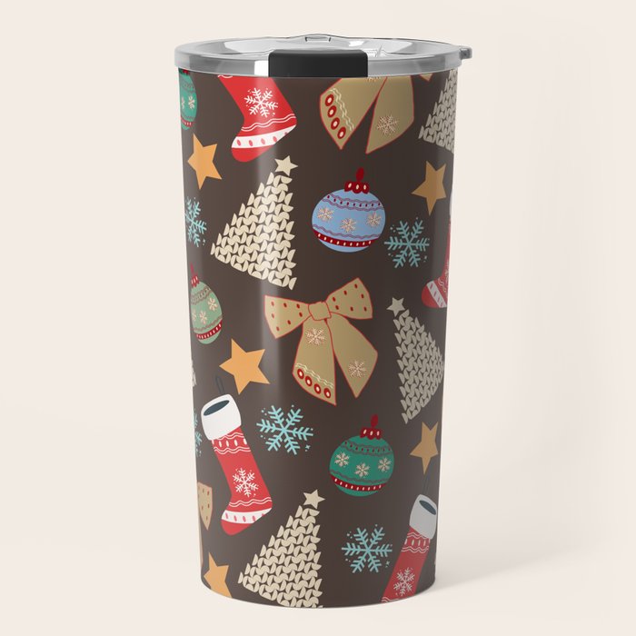 Cute Christmas Brown Travel Mug Gallery Image 1