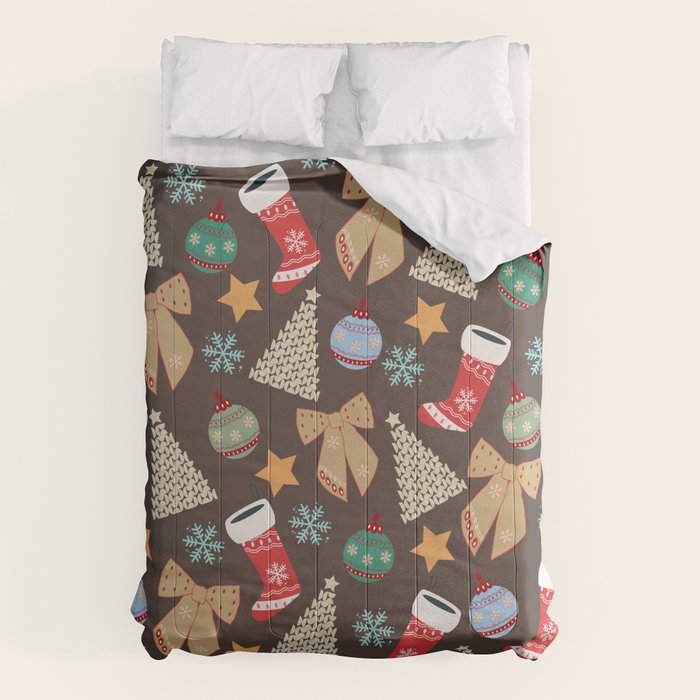 Cute Christmas Brown Comforter Gallery Image 1
