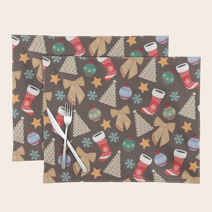 Cute Christmas Brown Placemat Gallery Image 1