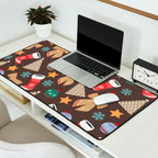 Cute Christmas Brown Desk Mat Gallery Image 2