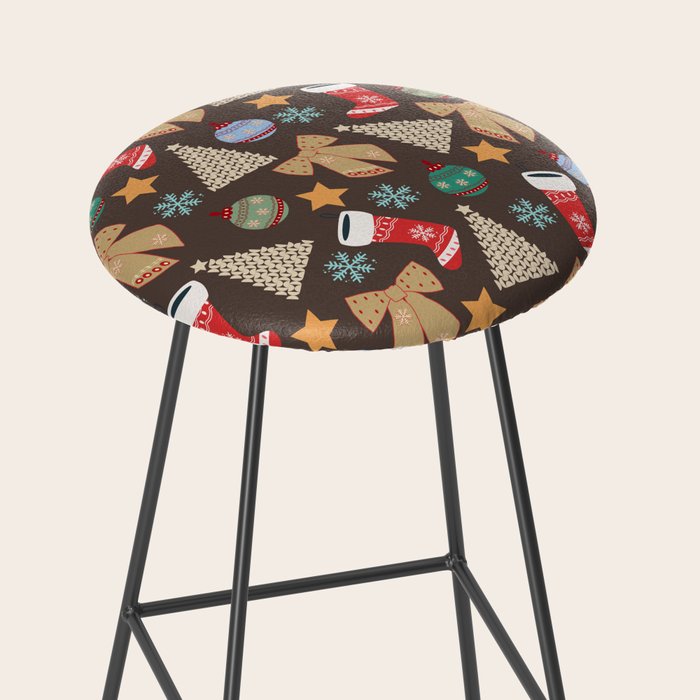 Cute Christmas Brown Stool Gallery Image 2