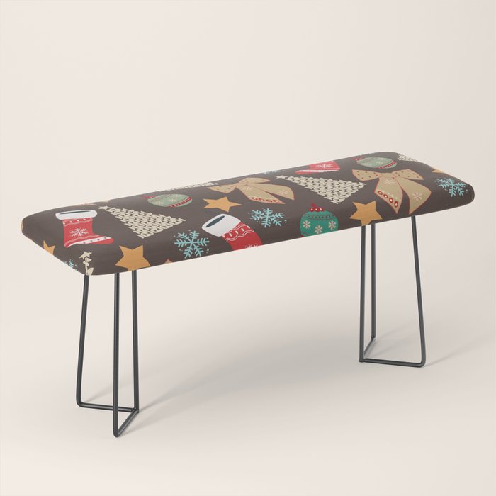 Cute Christmas Brown Bench Gallery Image 1