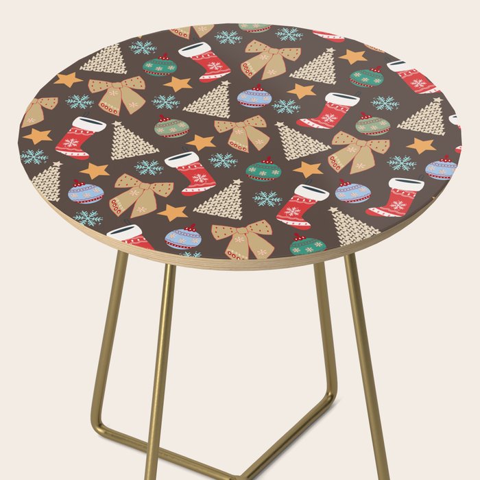 Cute Christmas Brown Side Table Gallery Image 2