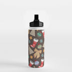 Cute Christmas Brown Water Bottle Gallery Image 2