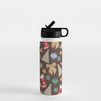 Cute Christmas Brown Water Bottle Gallery Image 1