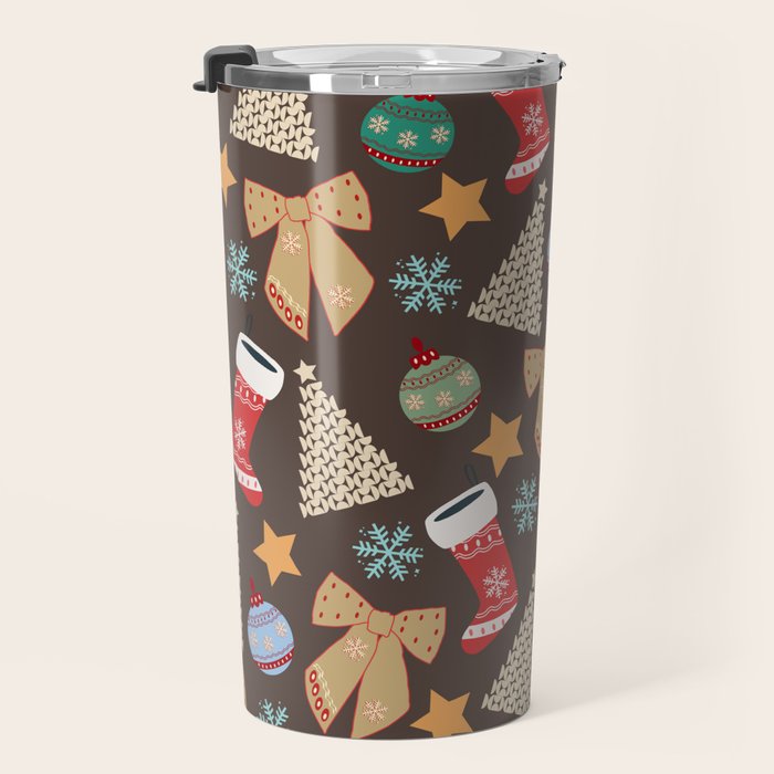 Cute Christmas Brown Travel Mug Gallery Image 3