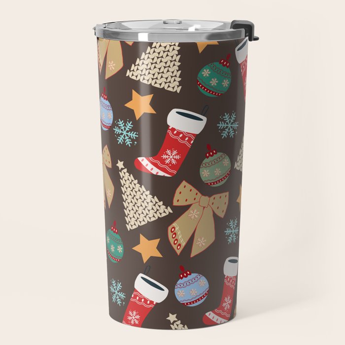 Cute Christmas Brown Travel Mug Gallery Image 2