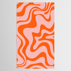 Groovy Retro Liquid Swirl Abstract Orange and Pink Pattern Tablecloth Gallery Image 2