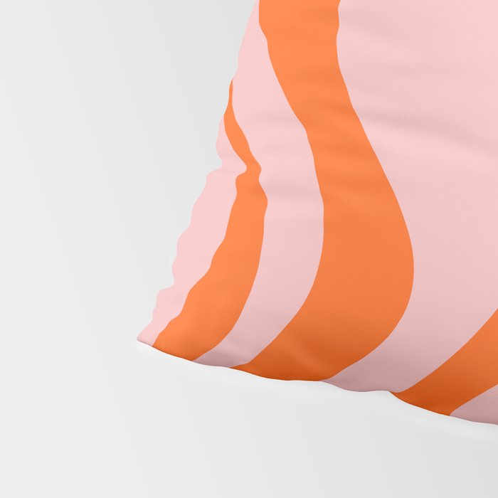 Groovy Retro Liquid Swirl Abstract Orange and Pink Pattern Pillow Sham Gallery Image 4