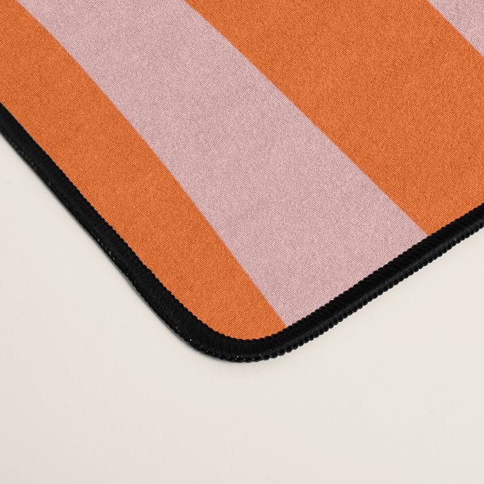 Groovy Retro Liquid Swirl Abstract Orange and Pink Pattern Desk Mat Gallery Image 4