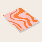 Groovy Retro Liquid Swirl Abstract Orange and Pink Pattern Notebook Gallery Image 3
