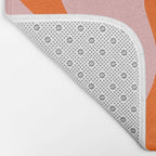 Groovy Retro Liquid Swirl Abstract Orange and Pink Pattern Bath Mat Gallery Image 2