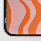 Groovy Retro Liquid Swirl Abstract Orange and Pink Pattern Laptop Sleeve Gallery Image 3