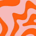 Groovy Retro Liquid Swirl Abstract Orange and Pink Pattern Coffee Mug Gallery Image 2