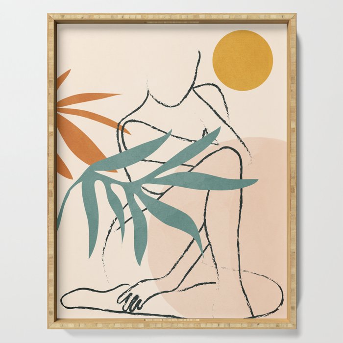 Minimal Line in Nature II Serving Tray Gallery Image 1