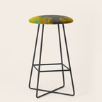 summer landscape triptych 3 abstract art Stool Gallery Image 1