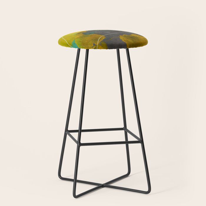 summer landscape triptych 3 abstract art Stool Gallery Image 1