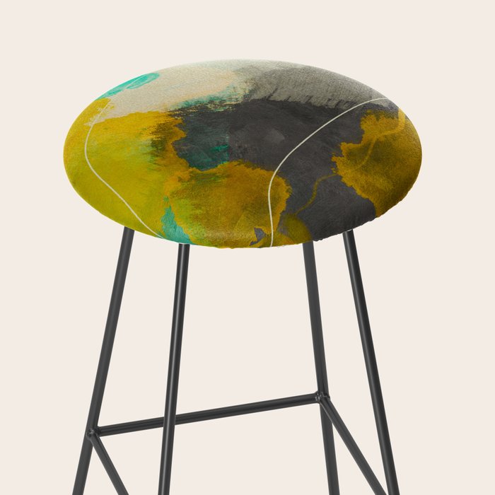 summer landscape triptych 3 abstract art Stool Gallery Image 2
