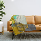 summer landscape triptych 3 abstract art Throw Blanket Gallery Image 1