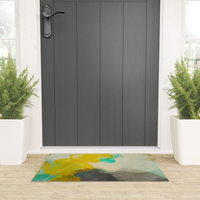 summer landscape triptych 3 abstract art Welcome Mat Gallery Image 3