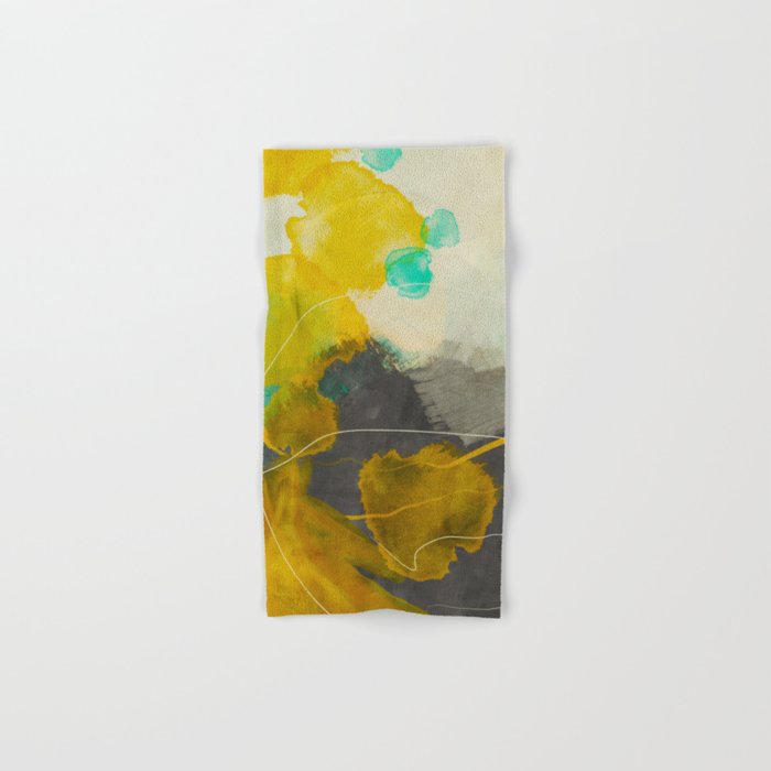 summer landscape triptych 3 abstract art Bath Towel Gallery Image 1