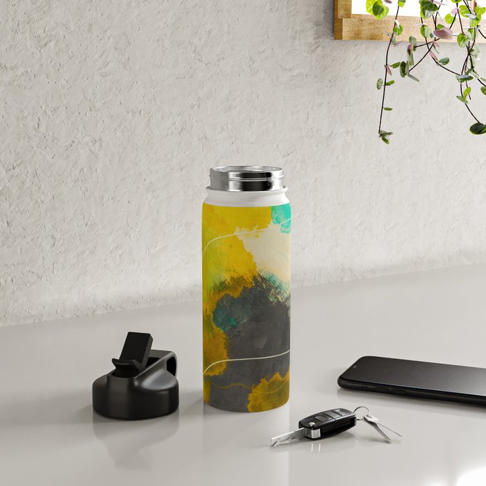 summer landscape triptych 3 abstract art Water Bottle Gallery Image 4