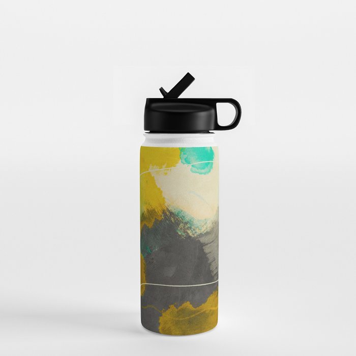 summer landscape triptych 3 abstract art Water Bottle Gallery Image 1