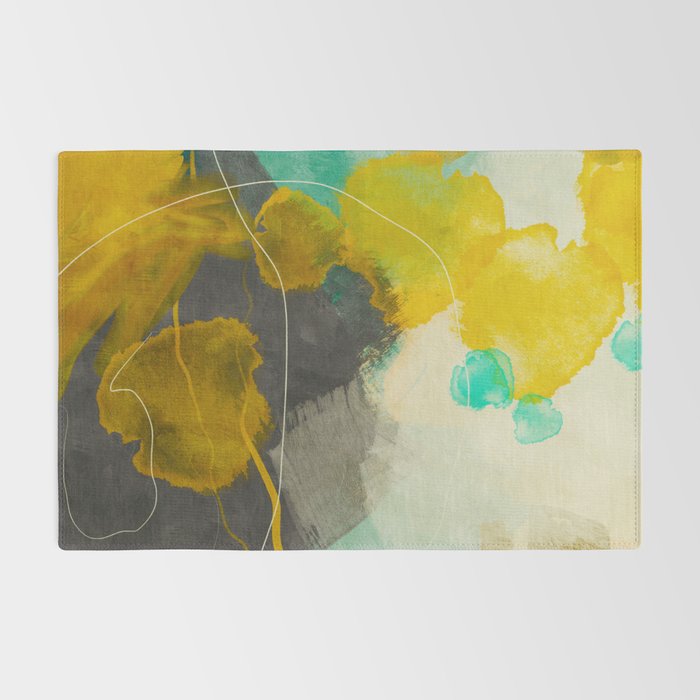 summer landscape triptych 3 abstract art Rug Gallery Image 2