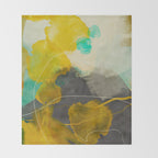 summer landscape triptych 3 abstract art Throw Blanket Gallery Image 2
