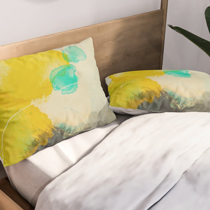 summer landscape triptych 3 abstract art Pillow Sham Gallery Image 2