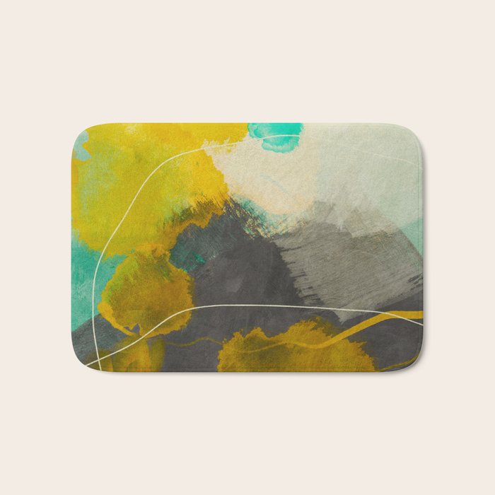 summer landscape triptych 3 abstract art Bath Mat Gallery Image 1