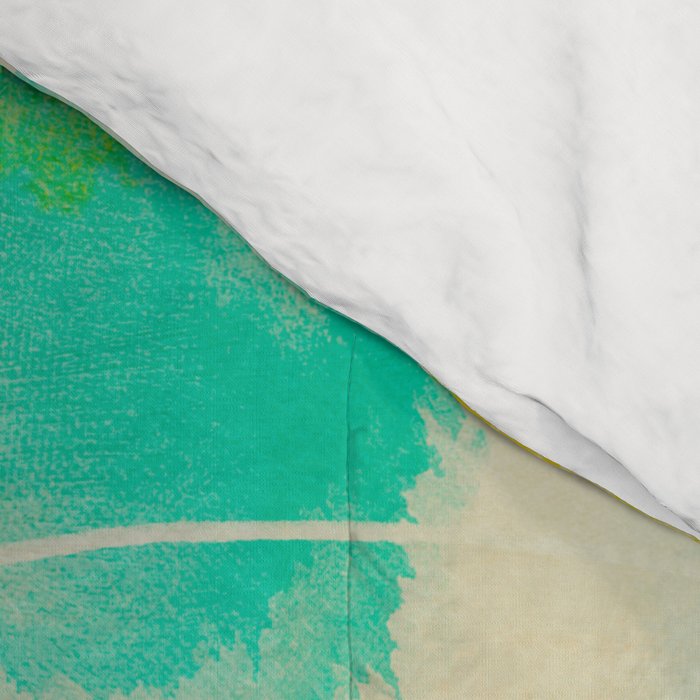 summer landscape triptych 3 abstract art Comforter Gallery Image 4