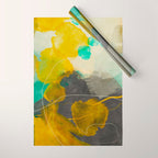 summer landscape triptych 3 abstract art Wrapping Paper Gallery Image 1