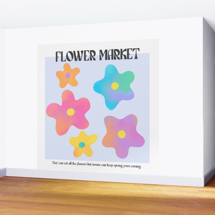 Flower market neon Wall Mural Gallery Image 2
