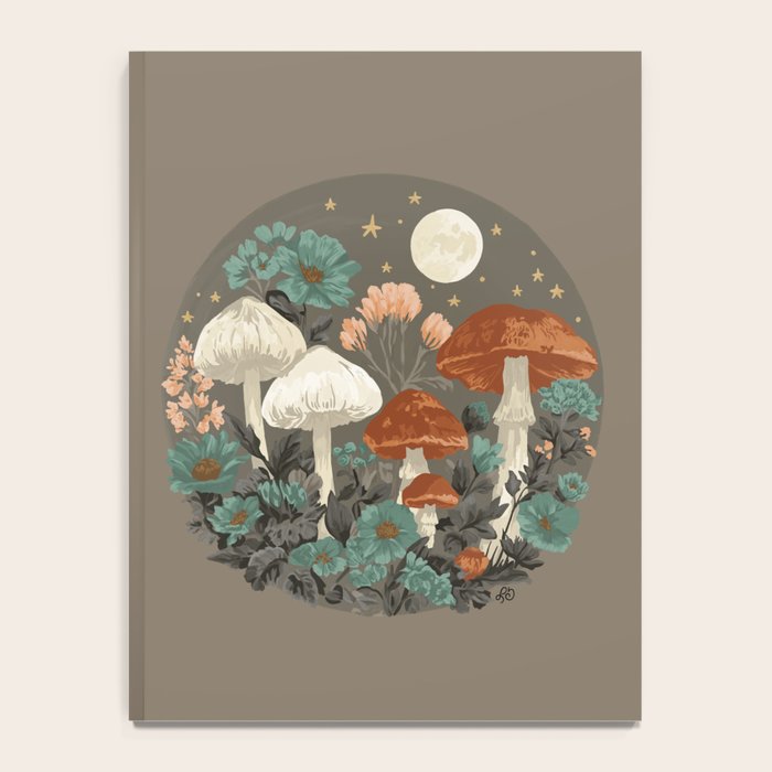Vintage Moonlit Mushrooms Notebook Gallery Image 4