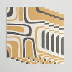 Palm Springs Mid Century Modern Abstract in Muted Mustard Gold, Charcoal Gray, and Cream Wrapping Paper Gallery Image 3