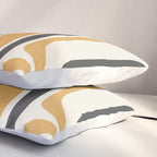 Palm Springs Mid Century Modern Abstract in Muted Mustard Gold, Charcoal Gray, and Cream Pillow Sham Gallery Image 3