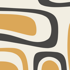 Palm Springs Mid Century Modern Abstract in Muted Mustard Gold, Charcoal Gray, and Cream Coffee Mug Gallery Image 2