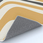 Palm Springs Mid Century Modern Abstract in Muted Mustard Gold, Charcoal Gray, and Cream Rug Gallery Image 4